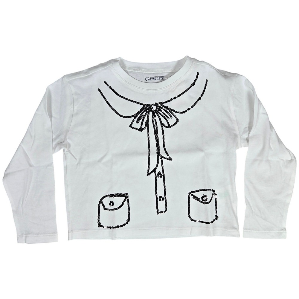 J. Crew Crewcuts Girls' long-sleeve sequin lady jacket T-shirt XS NWT‎